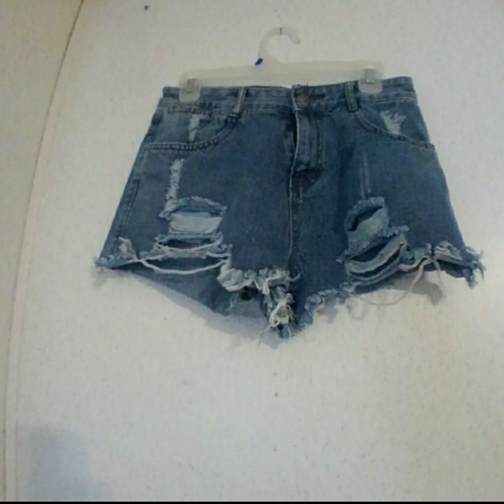 OASAP Distressed Blue Jean shorts